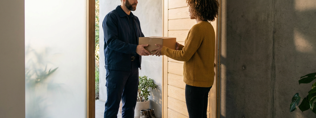 Package delivery at doorstep